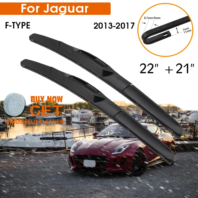Car Wiper Blade For Jaguar F-Type 2013-2017 Windshield Rubber Silicon Refill Front Window Wiper 22"+21" Lhd Rhd Auto Accessories