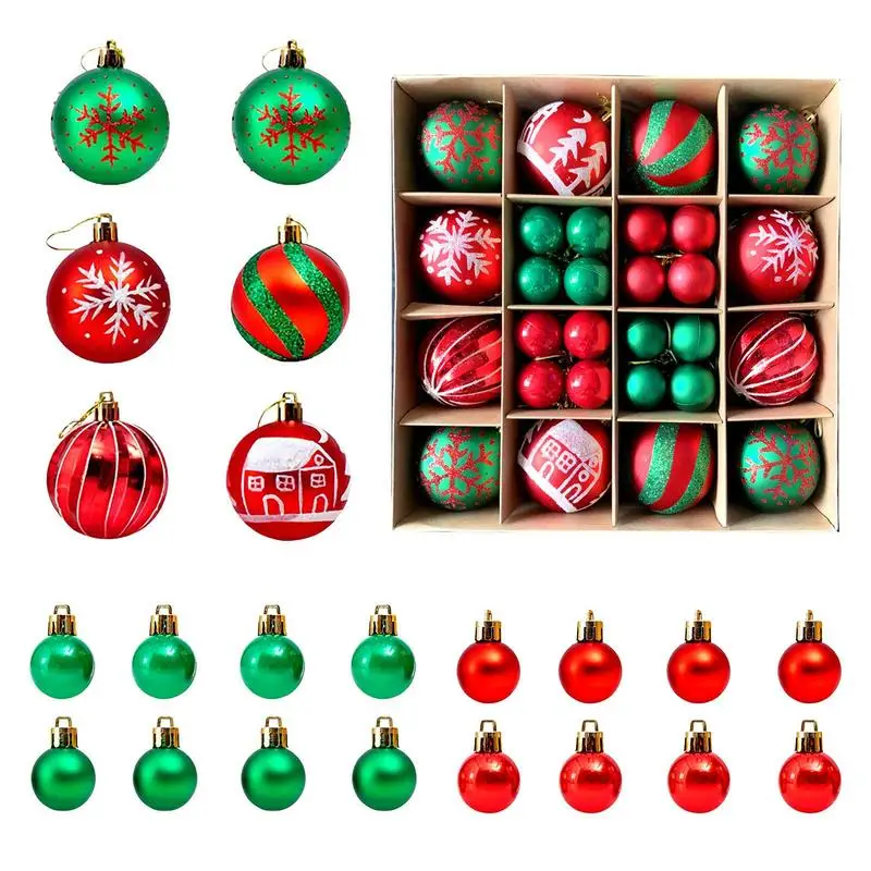 Ornamenti Per Palline Di Natale Palline Di Natale Dipinte Ornamenti Appesi Rossi E Verdi Decorazioni Infrangibili Per L'Albero Di Natale Appese