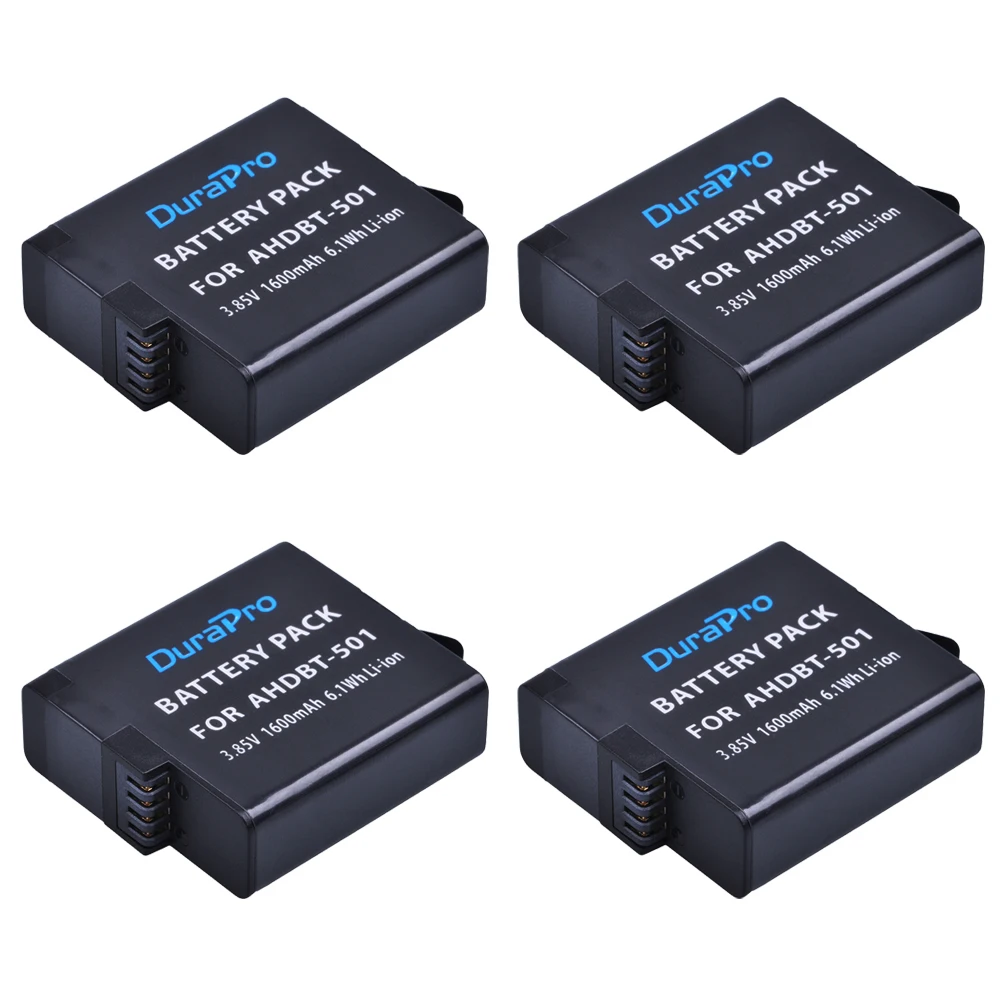 Batteria Ricaricabile Durapro 1600Mah Ahdbt-501 Ahdbt 501 Per Fotocamera Gopro 5 Hero 5 Go Pro 5 Ahdbt 501
