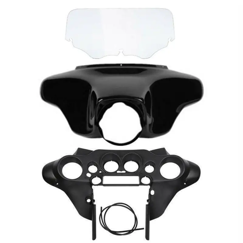 Moto Batwing Interno Esterno Carenatura 8 "Parabrezza Per Harley Touring Road King Road Glide Electra Glide 1996-2013