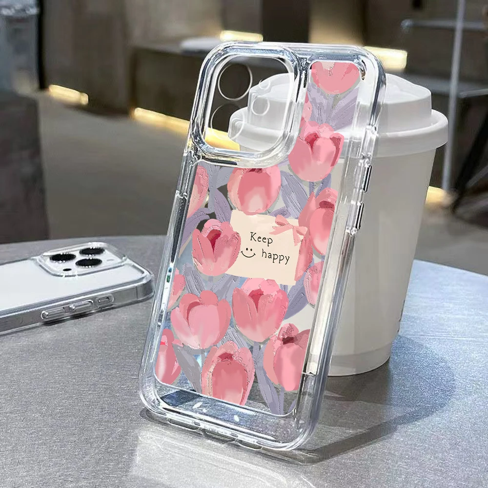 Custodia Morbida Tulip Per Huawei Honor 70 Pro Custodia P30 P40 P50 Pro Mate 50 40 30 Pro Nova 9 7 8 10 Pro Honor 50 60 Fundas Clear Cover