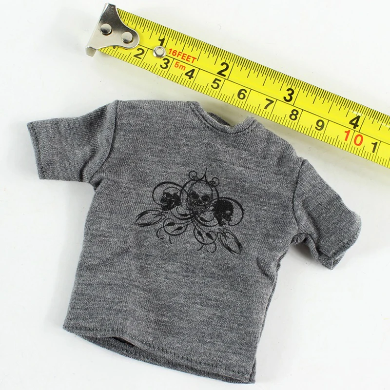 Maglietta Grigia Con Maniche A Camicia Da Uomo In Scala 1/6 Stampa Animalier Per Accessori Fai Da Te Per Il Corpo Da 12''