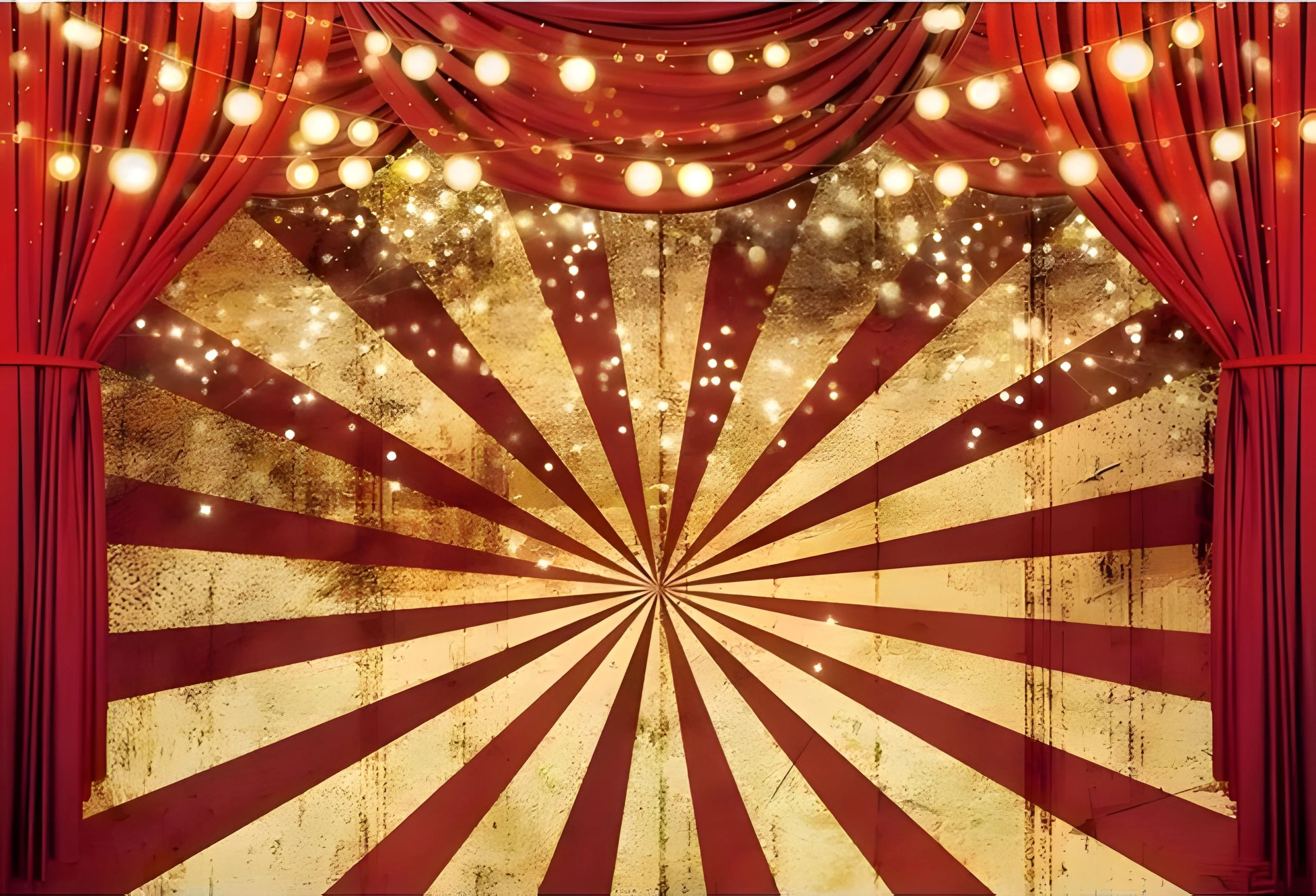 Circus Striped Balloon Ferris Wheel Carnival Light Tent Neonato Compleanno Fondale In Poliestere Sfondo Per Feste