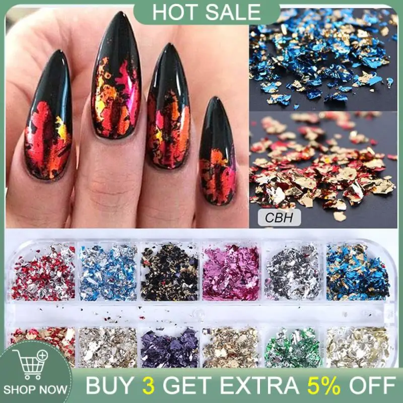 Unghie Alla Moda Nail Art Lussuosa Nail Art Unghie Alla Moda Pezzi Di Platino Molto Ricercati Lamina D'Oro Accattivante