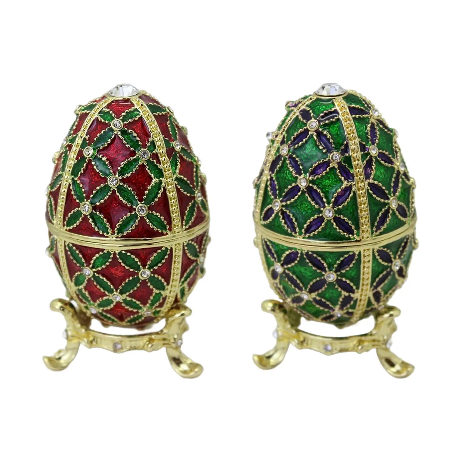 Scatola Portagioie A Forma Di Uovo Di Pasqua Artigianato Primavera Faberge Egg Jewelry Organizer