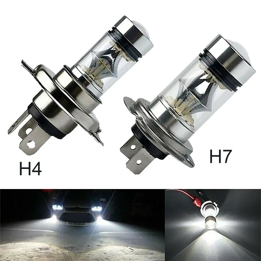 Nuovo H7 H4 9005 Led Fendinebbia Kit Lampadine High Low Beam 100W 6000K Super White 3000K Auto Driving Headlight High Low 12V 24V
