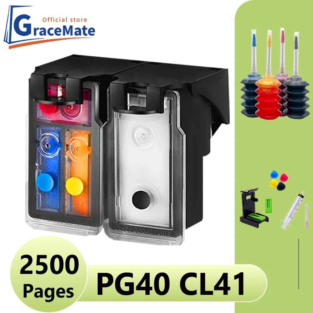 Pg40 Cl41 Kit Inchiostro Di Ricarica Pg 40 Cl 41 Cartuccia D'Inchiostro Compatibile Per Canon Pixma Ip2500 Ip2600 Mx300 Mx310 Mp160 Mp140 Mp150 Mp160