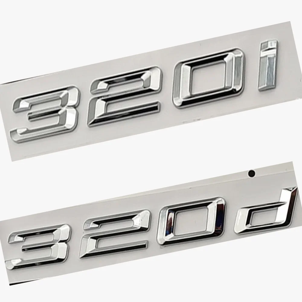 Per Bmw G20 F30 E46 E90 F31 F34 320I 320D Logo Sticker Car Abs Tronco Argento Lucido Lettera Logo Distintivi Adesivi Accessorio Adesivo