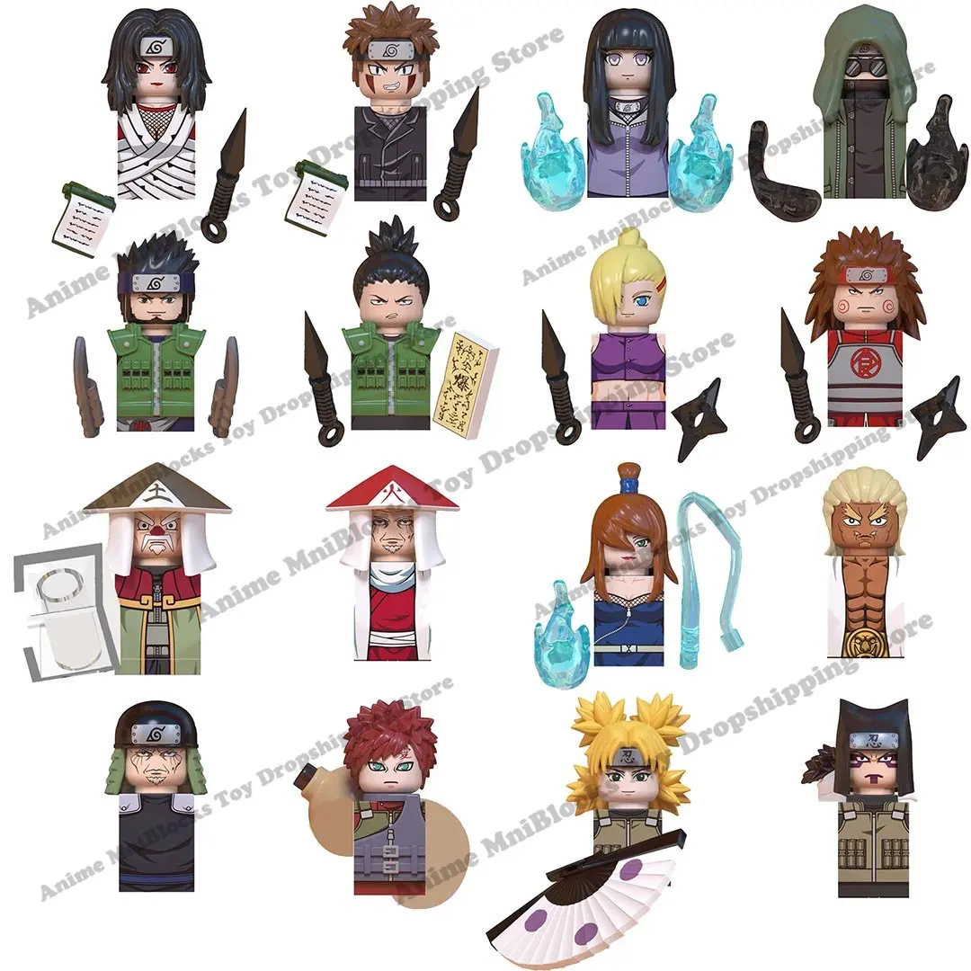 Wm Blocks Wm6110 Wm6111 Naruto Bricks Anime Cartoon Bricks Mini Action Toy Figures Building Blocks Temari Gaara Kankuro Ohnoki