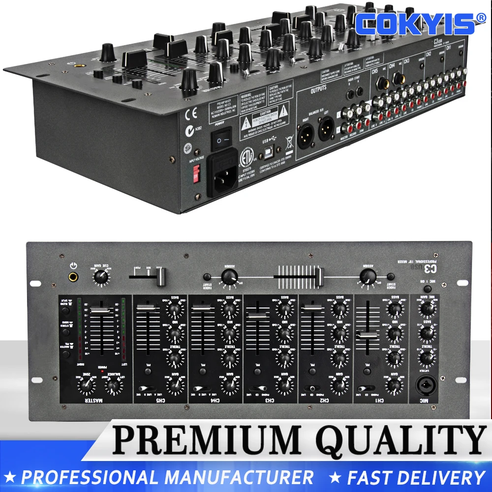 Numark Mixer Stereo Professionale A 5 Canali Per Montaggio Su Rack Dj Mixer Mixer Audio Da Tavolo Usb C3