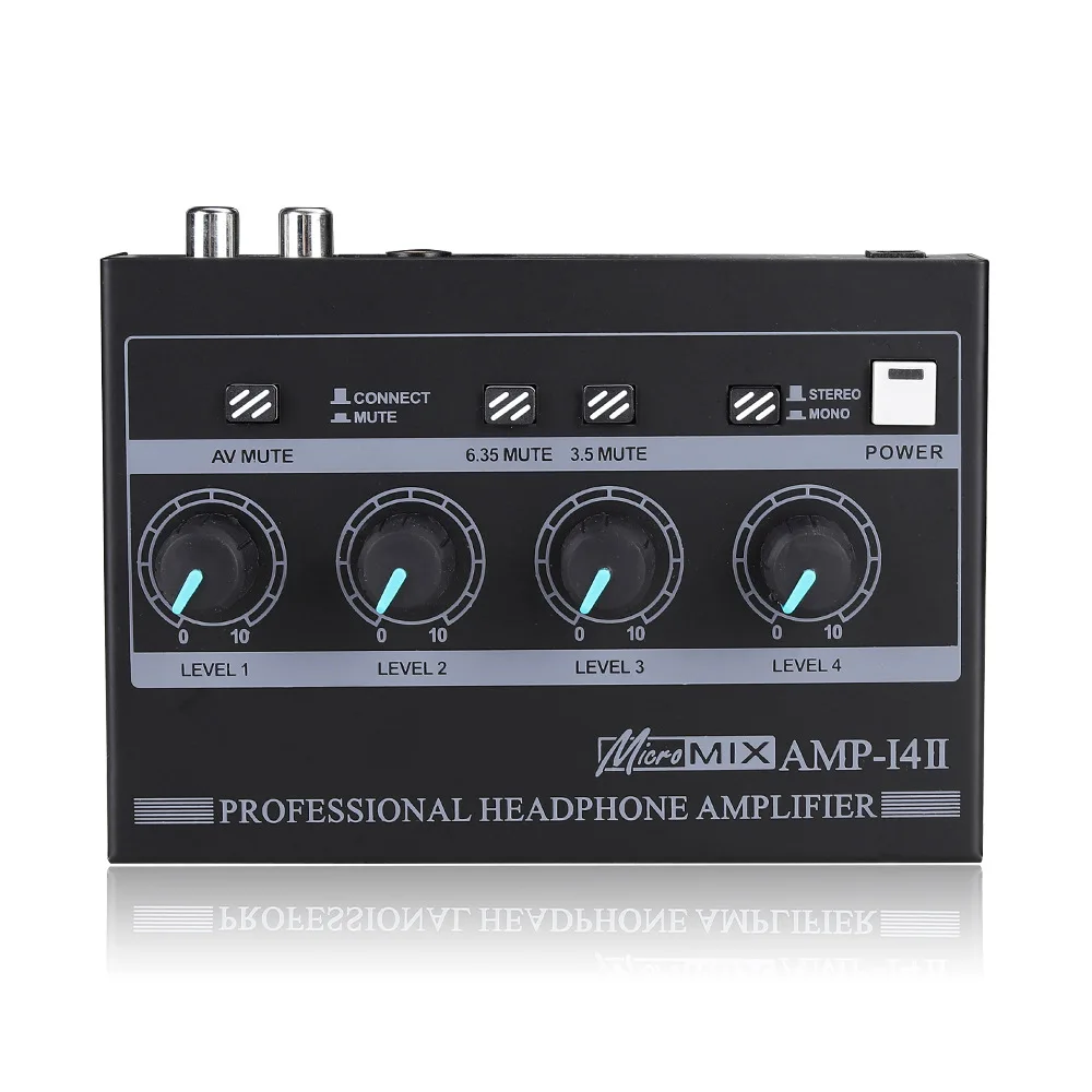 Amplificatore Per Cuffie Amplificatore Per Cuffie Usb Amp-14 Mixer Audio Stereo Mixer Audio Stereo Portatile 4 Canali Attrezzatura Dj