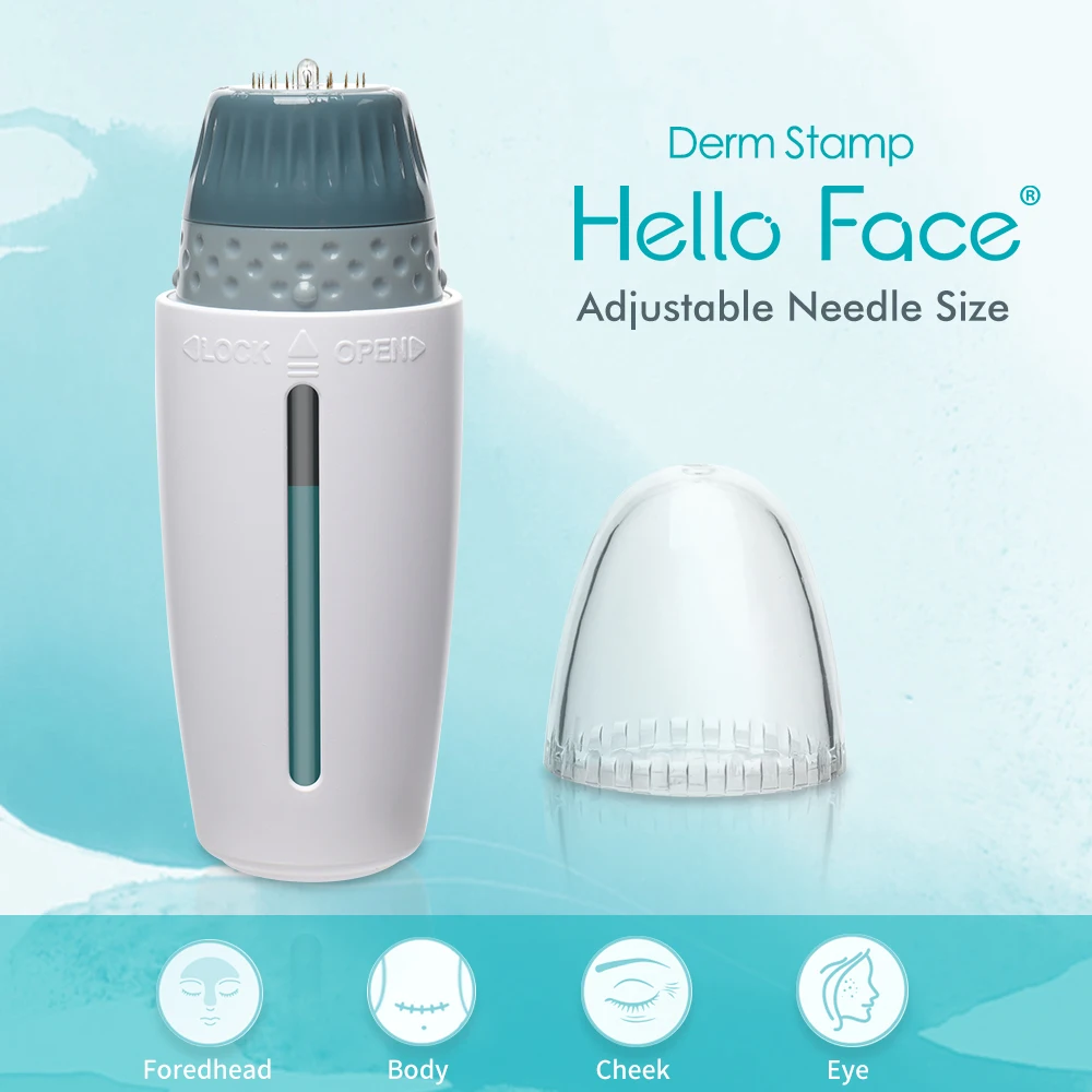 Regolabile Derma Stamp Cosmetic Microneedling Tool Titanium Bio Needle H24 Hydra Needle Ricrescita Dei Capelli Acne Scar Cura Del Viso