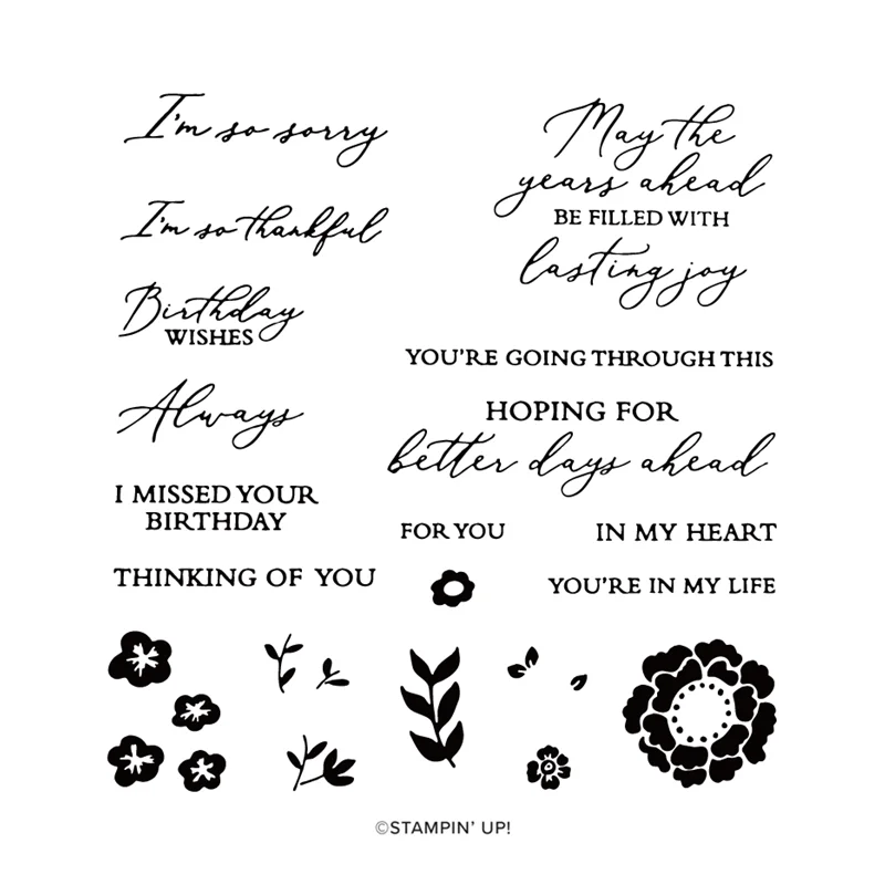 Lasting Joy Sentents Words 2023-2024 Catalogo Annuale Clear Stamp Scrapbooking Frame Card Craft No Cutting Dies