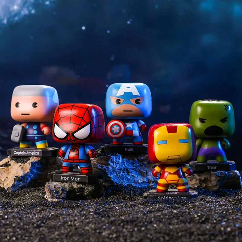 Marvel Iron Man Handmade Trendy Toy Car Accessori Avengers Spider Man Thor Toy Accessory Model