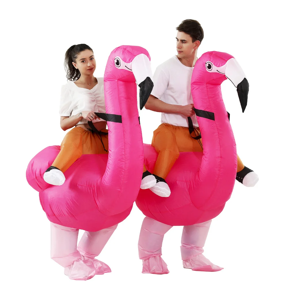 Halloween Cosplay Flamingo Costumi Gonfiabili Divertente Costume Di Carnevale Per Uomini Adulti Donne Unisex Vestito Gonfiabile Costume Party