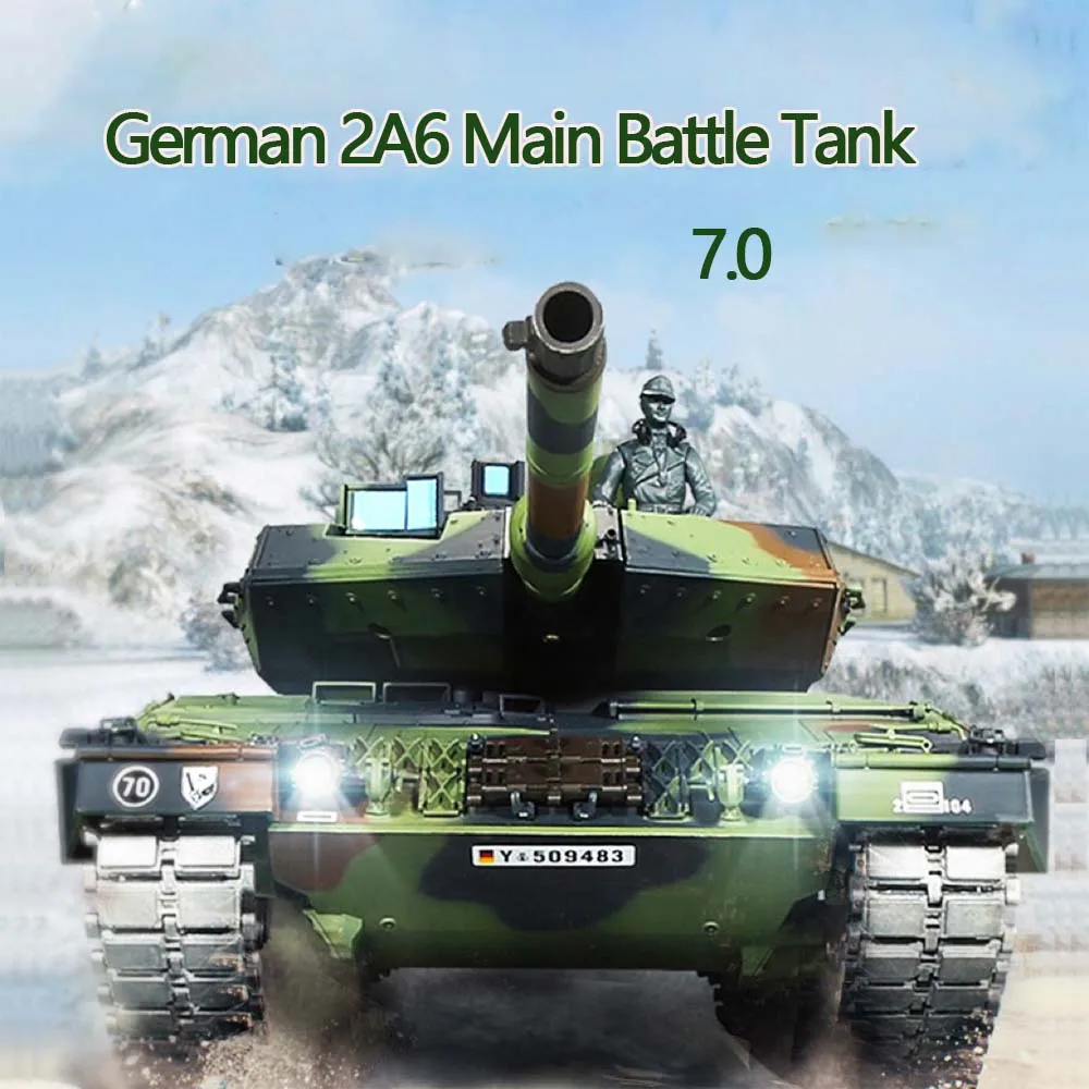 Nuovo Henglong 3889-1 Tank 1:16 German Leopard 2 A6 Heavy Remote Control Tank Smoke Toy Th17602 Rc Model Large Combat Vehicle
