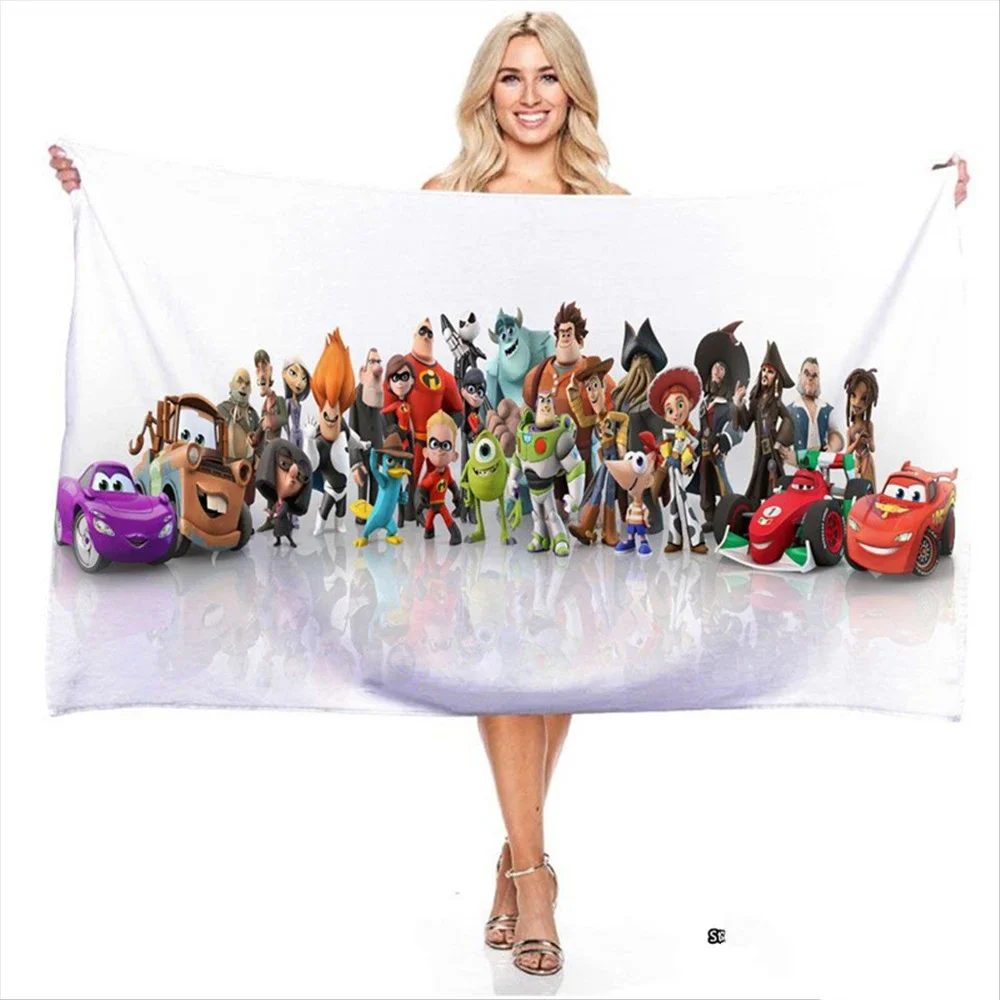 Cartone Animato Toy Story Asciugamano Da Bagno 3D Digitale Stampato Rettangolare Lightning Mc Queen Cars Telo Mare Regali Per Bambini