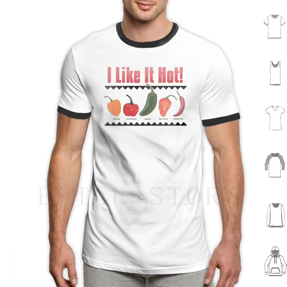 Mi Piace Hot T Shirt Uomo Cotone 6Xl Hot Chili Chili Head Peppers Jalapeno Ghost Pepper Habanero Thai Chili Red Spur Chili Hot