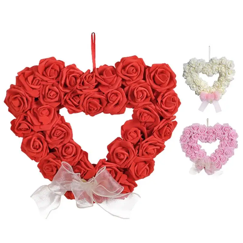 Ghirlanda Di Rose Simulate Di San Valentino Nuovo Amore Romantico Scena Di Nozze All'Aperto Layout Puntelli Ghirlanda Di Rose Rosse A Forma Di Cuore