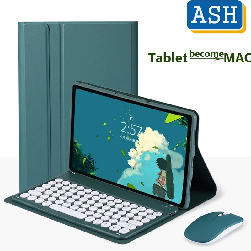 Custodia Per Mouse Con Tastiera Ash Per Samsung Galaxy Tab A7 Lite T220 T225 Tastiera Bluetooth Wireless Magnetica Flip Cover In Morbida Pelle
