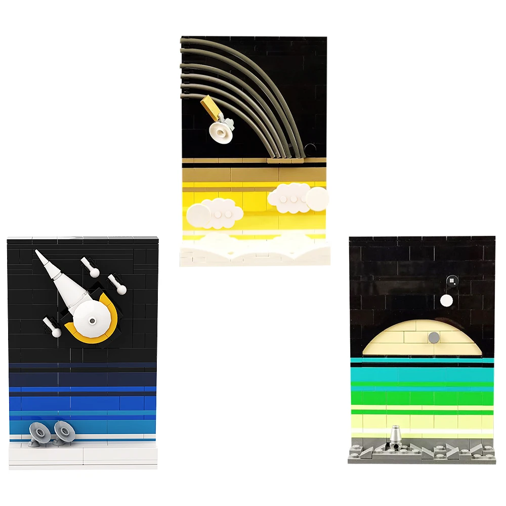 Moc Star Space Rocket Ursa Major The Black Sun Building Block Mattoni Set Art Design Model Toys For Children'S Kids Boys Gifts