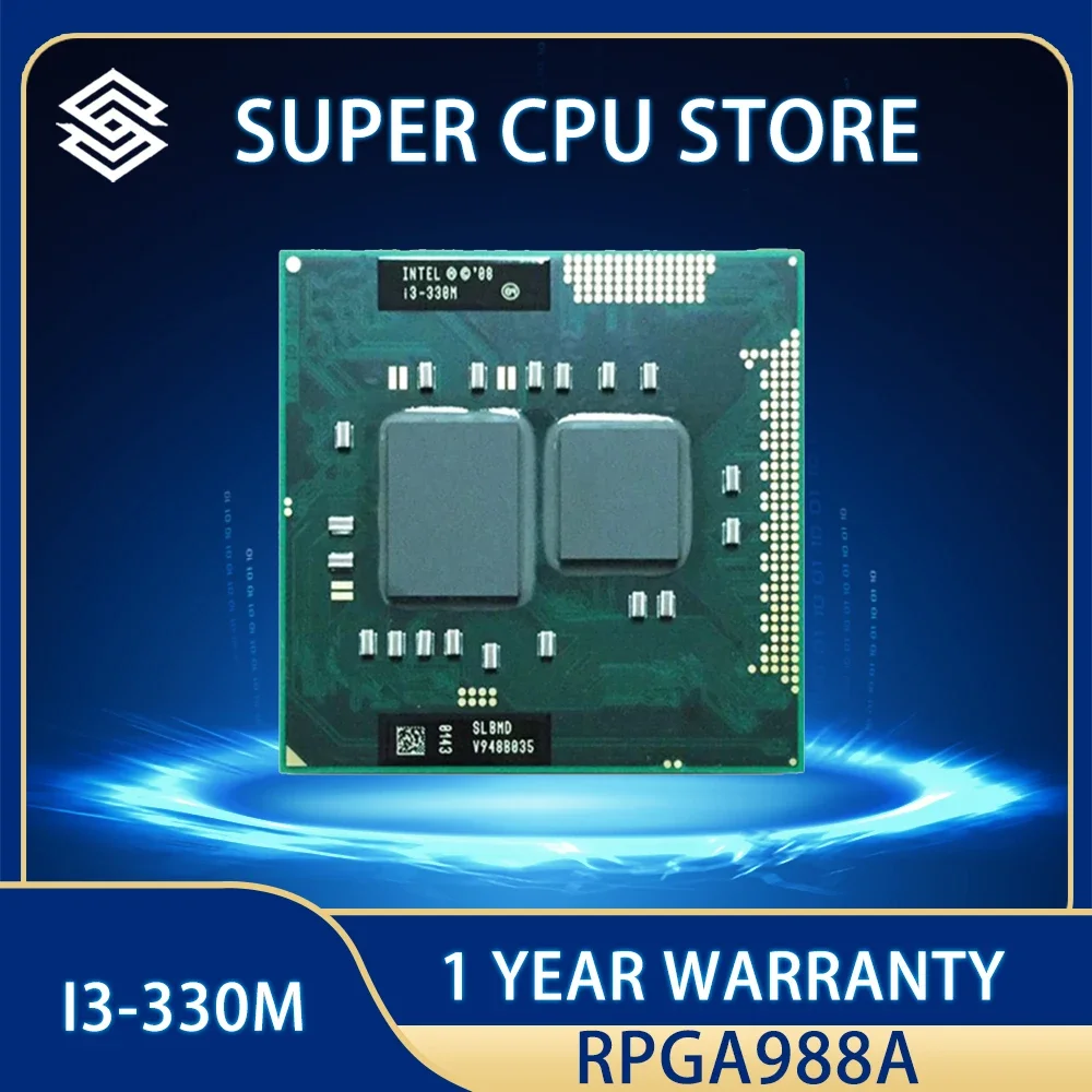 Processore Cpu Intel Core I3-330M I3 330M Slbmd Slbvt 3M 35W Socket G1 2.1 Ghz Dual-Core Quad-Thread / Rpga988A
