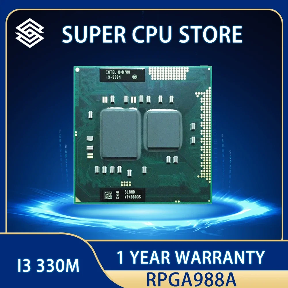 Intel Core I3 330M Slbmd Slbvt 2.1 Ghz Processore Cpu Quad-Thread Dual-Core 3M 35W Socket G1 / I3-330M Rpga988A