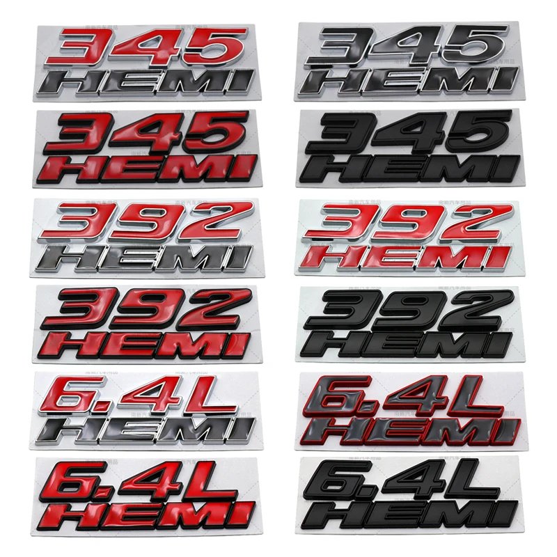 Metal 392 Hemi 6.4L Hemi Badge 345 Hemi Emblem Adesivi Per Auto Per Caricabatterie Srt Caravan Durango Caliber Journey Challenger Avenger
