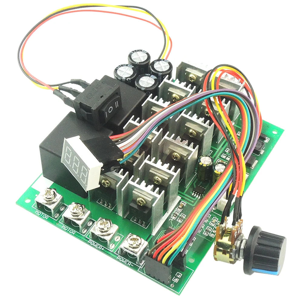 Dc 12V 24V 36V 48V 60A 3000W Pwm Dc Motor Speed Controller Programmabile Hho Rc Control Con Interruttore Di Retromarcia In Avanti