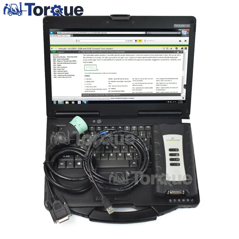 V5.3 Ag Cf Electronic Data Link V3 Diagnostic Kit Service Edl V3 Advisor Tractor Loader Truck + Toughbook Cf53 Laptop Diagnostic