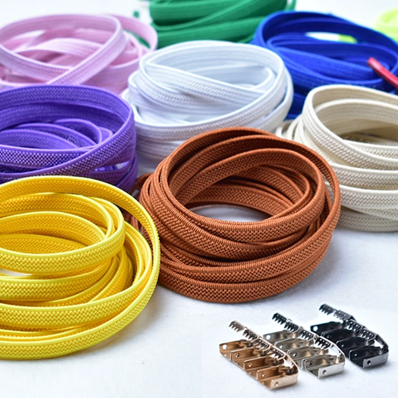 Off White No Tie Shoe Laces Elastic Shoelaces Outdoor Leisure Sneakers Quick Safety Flat Shoelace Kids And Adult Lazy Laces