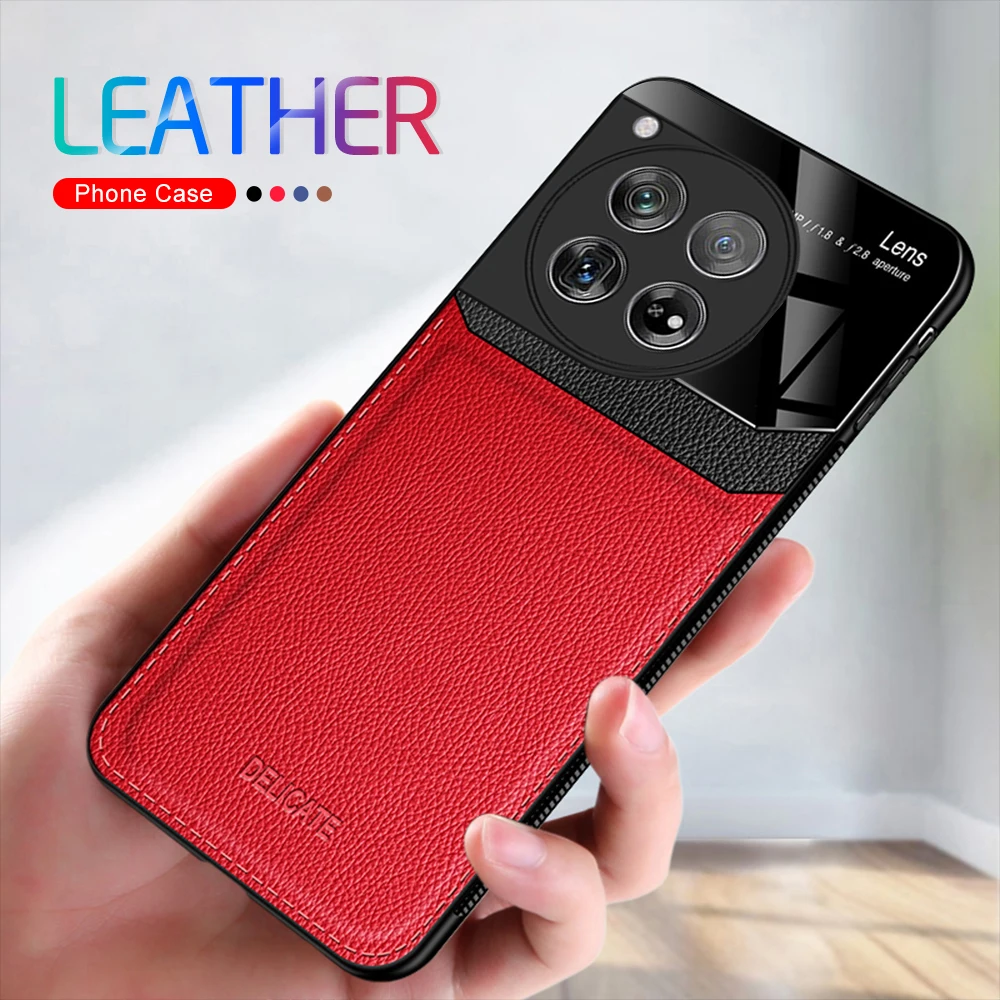 Custodia In Pelle Con Giuntura Acrilica Aziendale Per Oneplus12 Oneplus 12 5G 2024 Soft Tpu Frame Protect Fundas On One Plus12 Altro 12 6.82"
