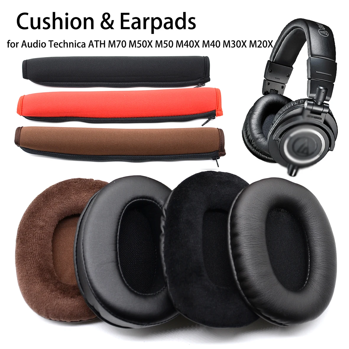 Cuscinetti Auricolari Di Ricambio Per Audio Technica Ath M70 M50X M50 Msr7 M40X M40 M30X Cuffie Cuffie Cuffie
