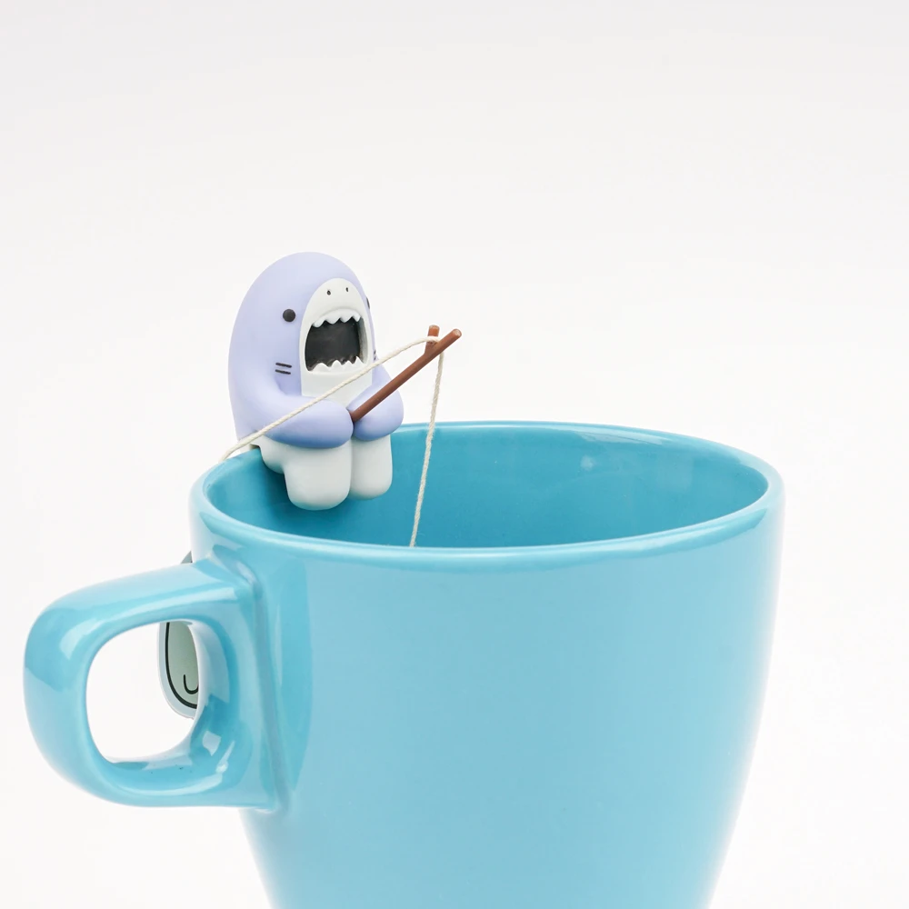 Infusori Per Tè Individuali Creativi Cartoon Shark Fishing Tea Maker Shark King Cup Edge Doll