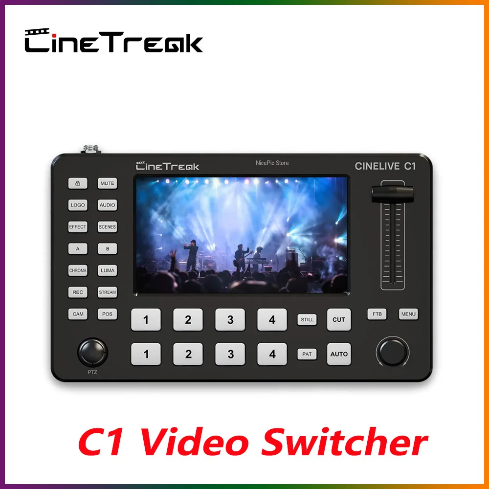 Cinelive C1 Video Switcher 4-Ch Multi Formato Livestring Video Mixer All One Full Hd Schermo Lcd Muti-Picture Monitoring