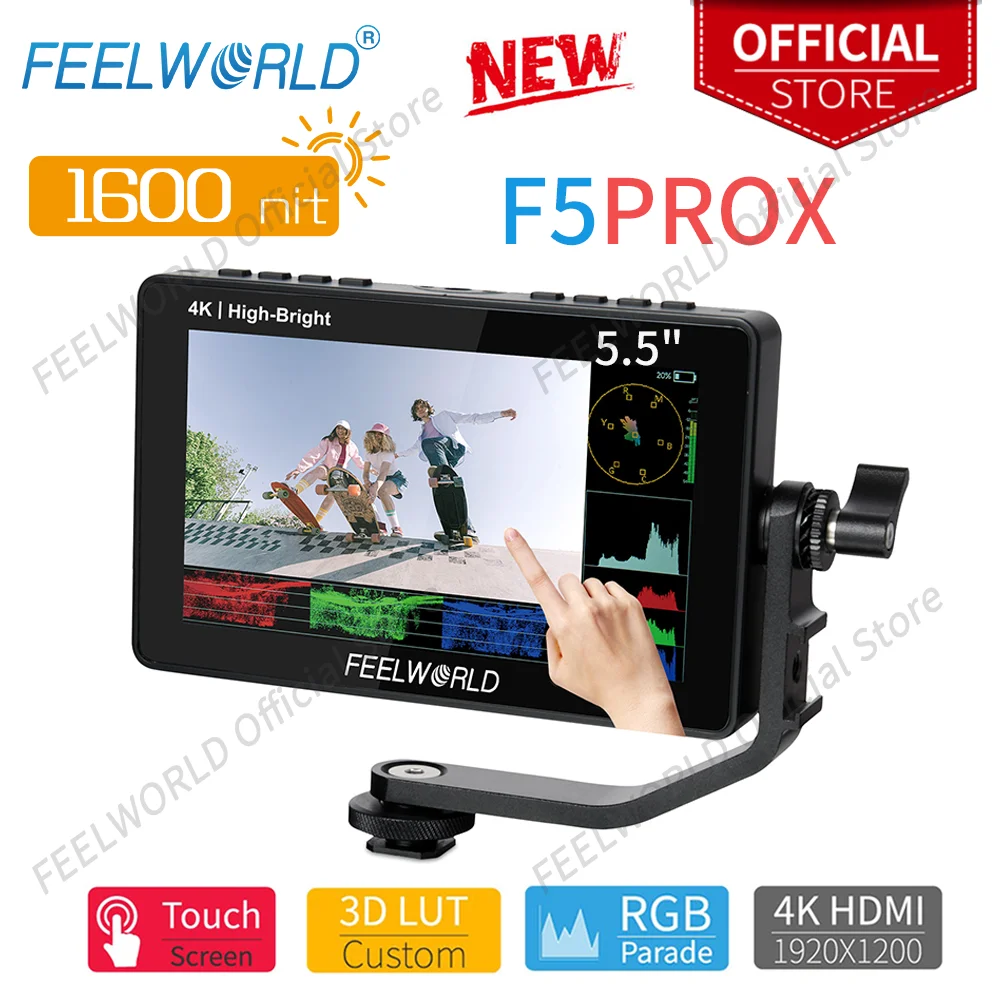 Feelworld-High Bright Full Hd Ips Panel Touch Screen Dslr Camera Monitor Da Campo, Hdmi 4K, 3D Luts Per Rig F5 Prox, 5.5 ", 1600Nit