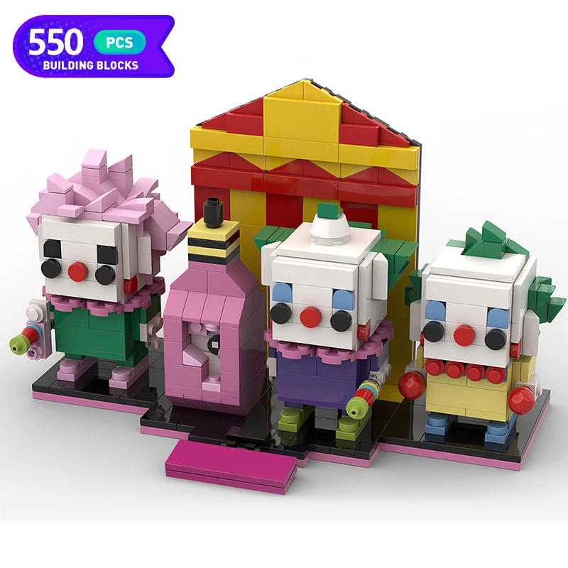 Moc Movie Game Brickheadz Outer Space Clown (Spike, Shorty, Jumbo) Building Blocks Arma Moc-64660 Brick Toy Holiday Gift