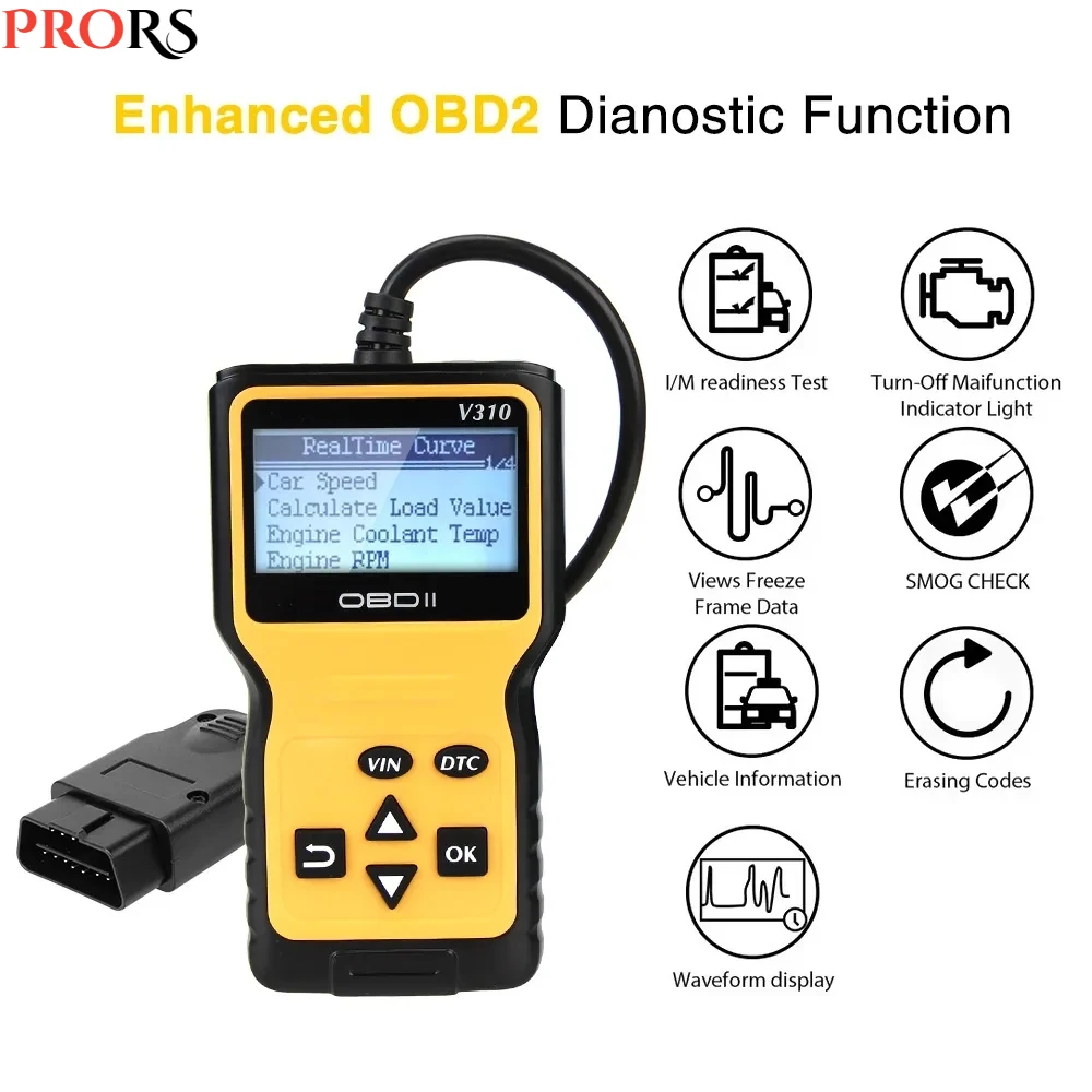 Obdii Eobd Read/Clear Fault Scan Tool V310 Lettore Di Codici Obd2 Eobd Read/Clear Fault Scan Tool Elm 327 Car Auto Diagnostic Tool