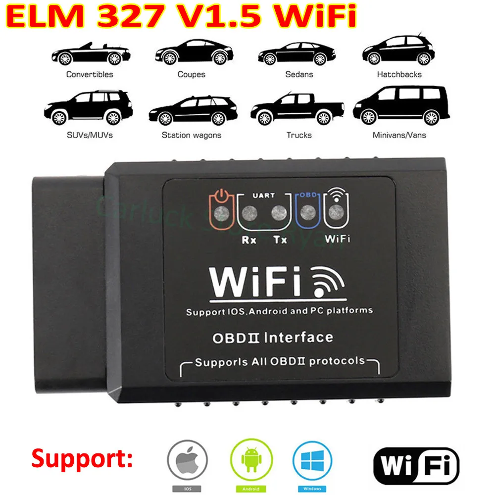 Elm327 Scanner V1.5 Wifi Obd2 Obdii Lettore Di Codici Automatico Elm 327 Wifi 1.5 Strumento Diagnostico Per Auto Per Tutti I Protocolli Obdii Per Ios/