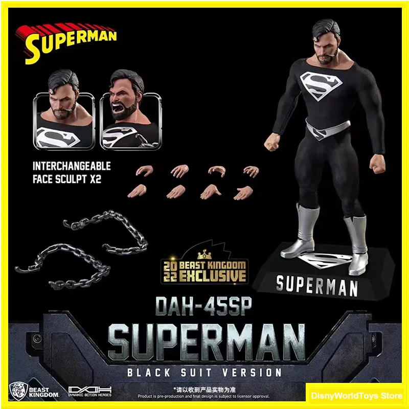 100% Originale Superman Black Suit Versione Dah-45Sp In Stock Anime Action Collection Figure Model Toys