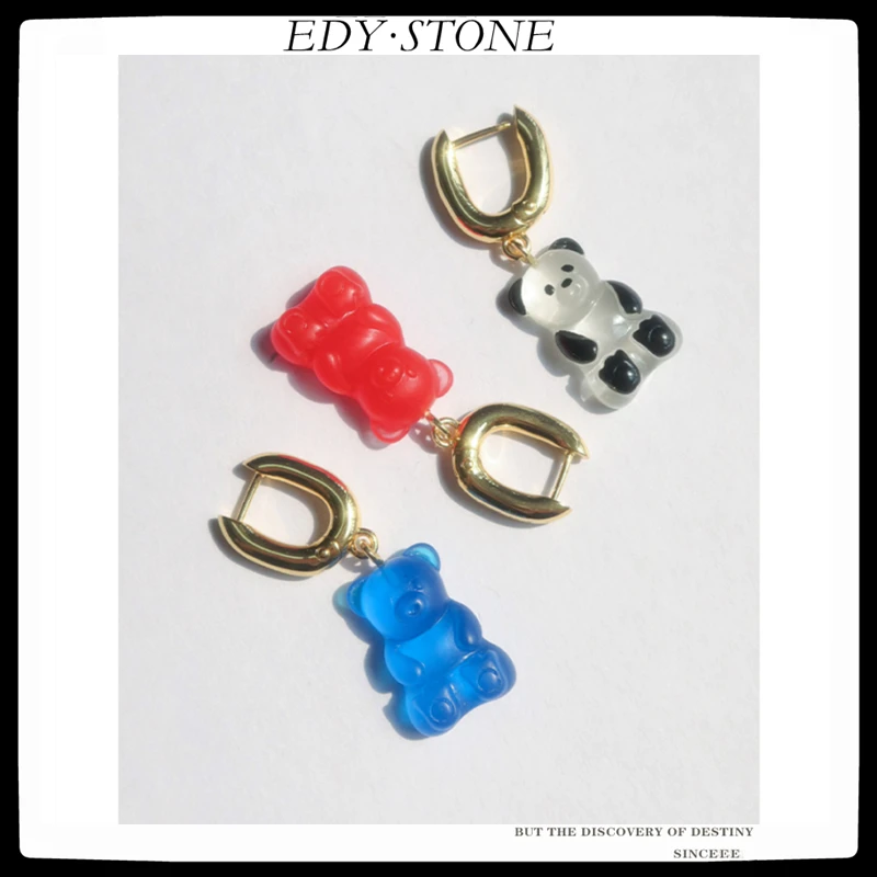 Edy 2021 New Trendy Personality Vintage Orecchini A Forma Di U Orecchini Pendenti Con Orsetto Gommoso Per Gioielli Da Festa Per Ragazze Da Donna