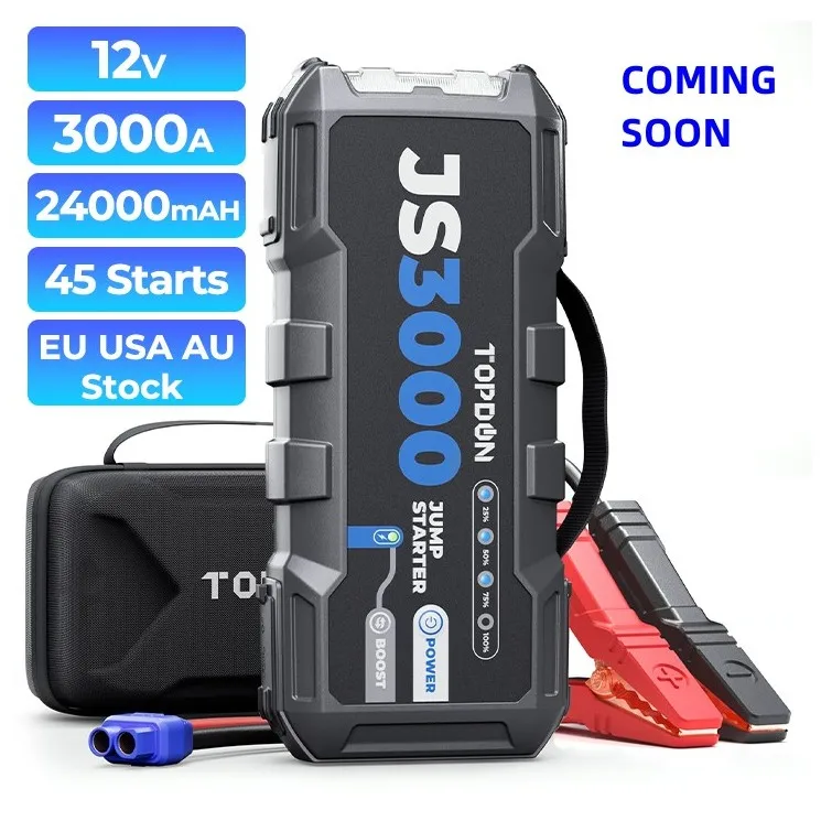 Topdon Factory Supply Js3000 3000A 24000Mah 12V Multi-Funzione Portatile Car Automotive Battery Booster Power Bank Jump Starter