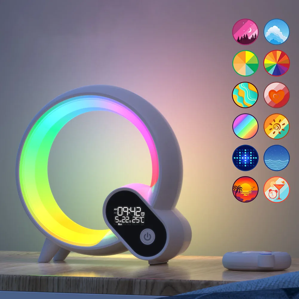 Sunrise Alarm Clock Wake Up Light Noise Sound Machine Smart App Control Led Night Light Atmosfera Colorata