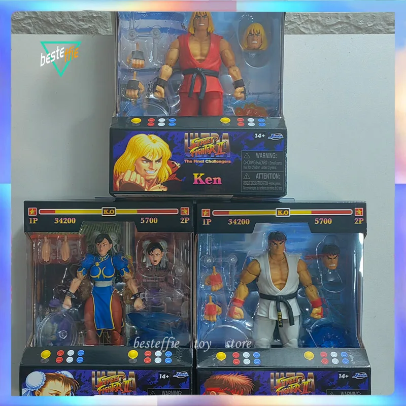 Jada Street Fighter Anime Action Figure Pvc Statue Joint Mobile Chun-Li Ken Ryu Action Figure Room Ornament Boy Birthday Gift