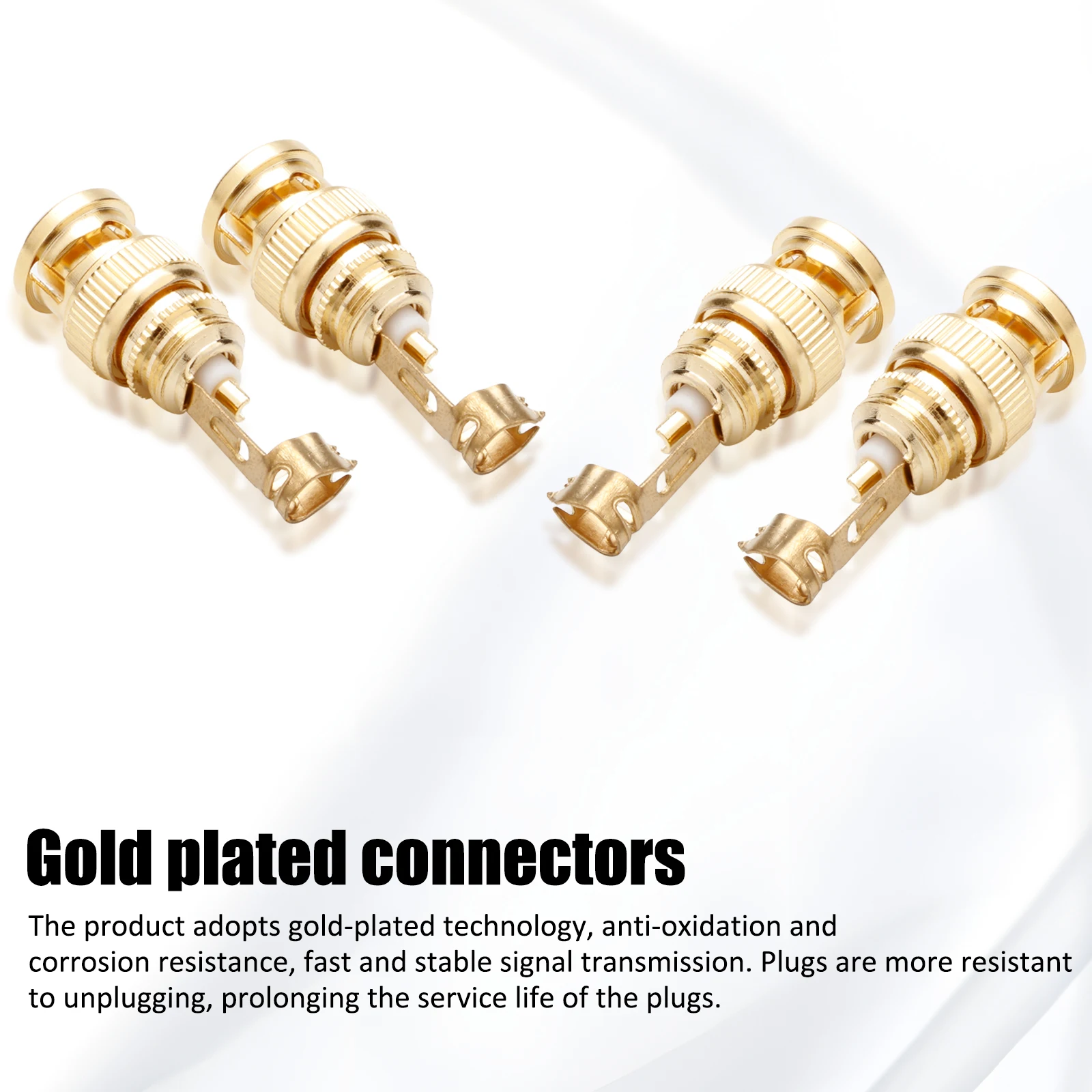 Obnc2001G Surveillance Hd Bnc Connector Plug Adapter Monitor Video Audio Cable Connector Connettori Per Saldatura Bnc Placcati In Oro
