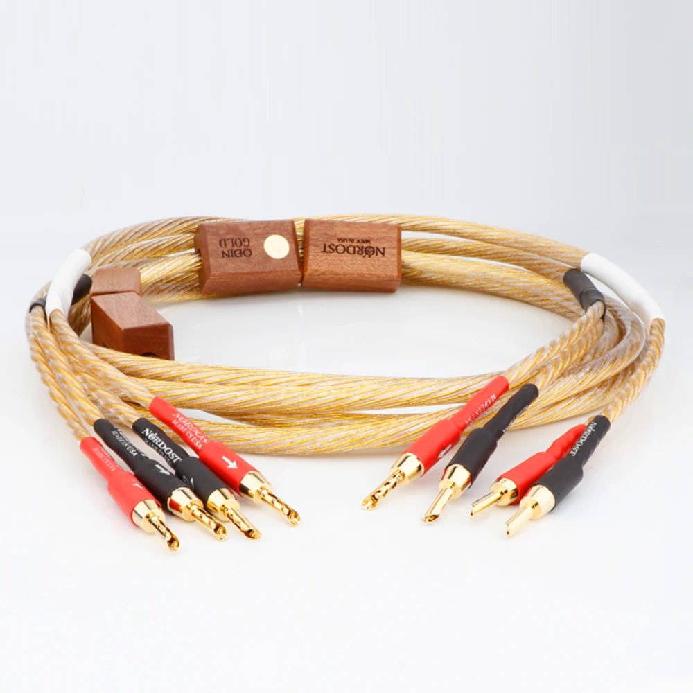 Alta Qualità Nordost Odin Gold Hifi Speaker Cable Banana Plug Biwire Elettrico Per Amplificatore Cd Altoparlante Wire Audio Line