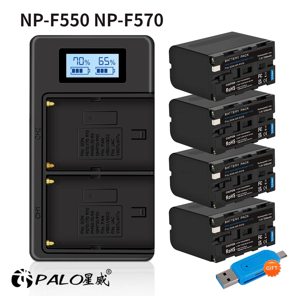 Palo Batteria Np-F550 Np F550 Per Sony Np-Fm50, Fm70, Fm90, Fm30, Fm500H, Fm51, Fm55H, Fm71, Fm91, F550, F570, F730, F730H, F750, F770, F930, F950, F9