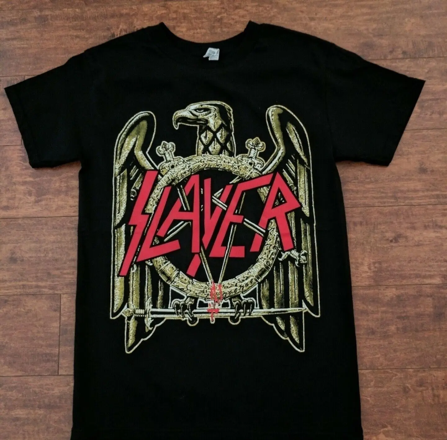 Nuova Maglietta Slayer Gold Iron Eagle