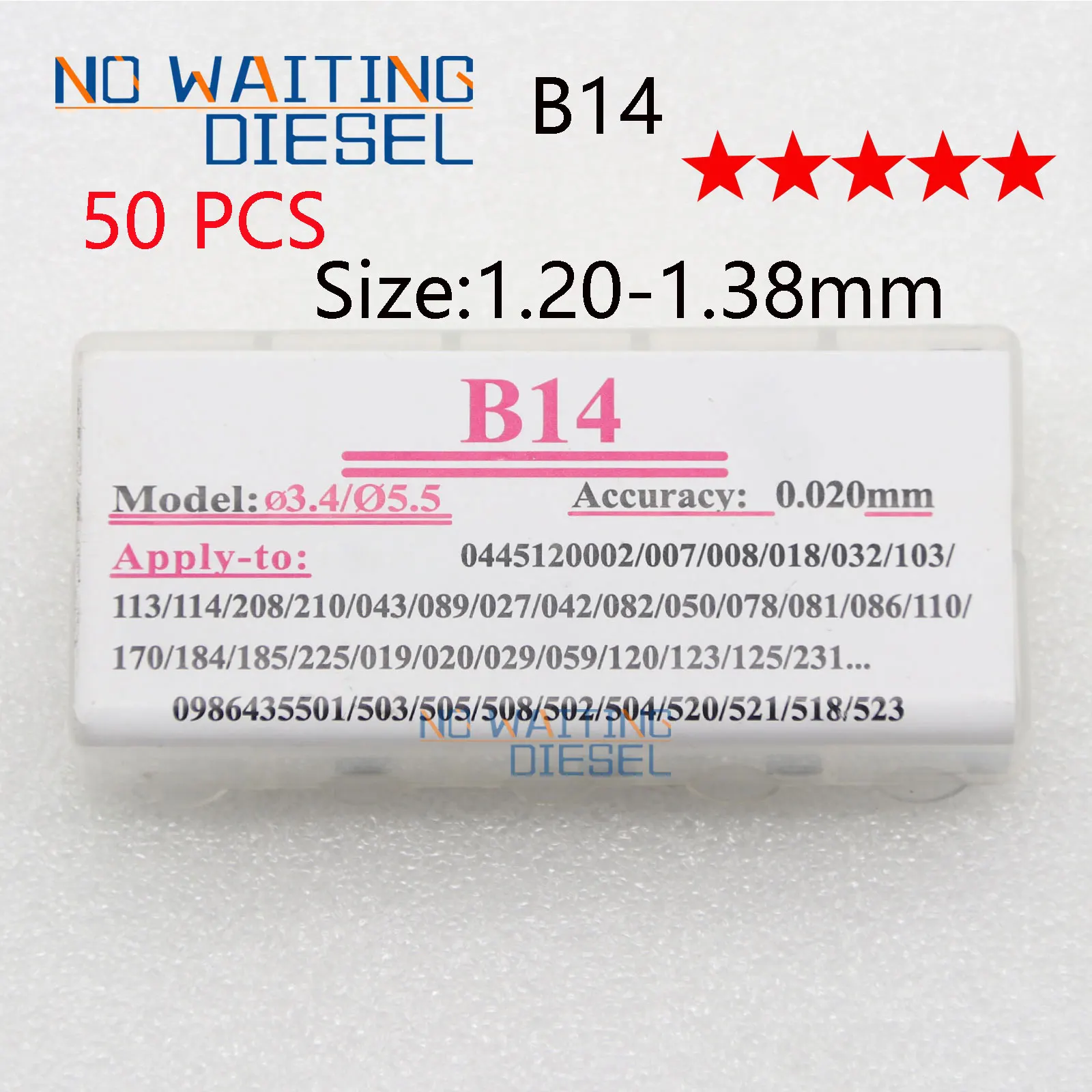 50 Pz B14 1.20-1.38Mm Spessore Valvola B14 Ugello Iniettori Rondella Base B14 Per Rondelle Iniezione Bosch 50 Pz Dimensioni 1.20-1.38Mm