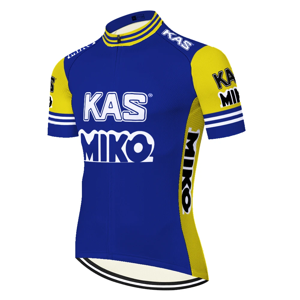 Kas Retro Maglia Uomo サイクリングジャージ Ciclismo Velo Homme 자전거의류 Mallot Verano Maillot Hombre Fietskleding Heren Jersey Ciclismo